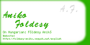 aniko foldesy business card